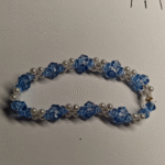 Βραχιόλι με ακρυλικό γαλάζιο κρύσταλλο και μαργαριταράκι