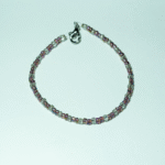 Βραχιόλι με μικρές ακρυλικές άσπρες και ροζ χάντρες