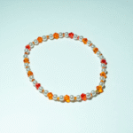 Βραχιόλι με πορτοκαλί ακρυλικές χάντρες