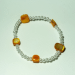 Βραχιόλι με πορτοκαλί ακρυλικές χάντρες