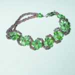 Βραχιόλι με πράσινες και ροζ ακρυλικές χάντρες