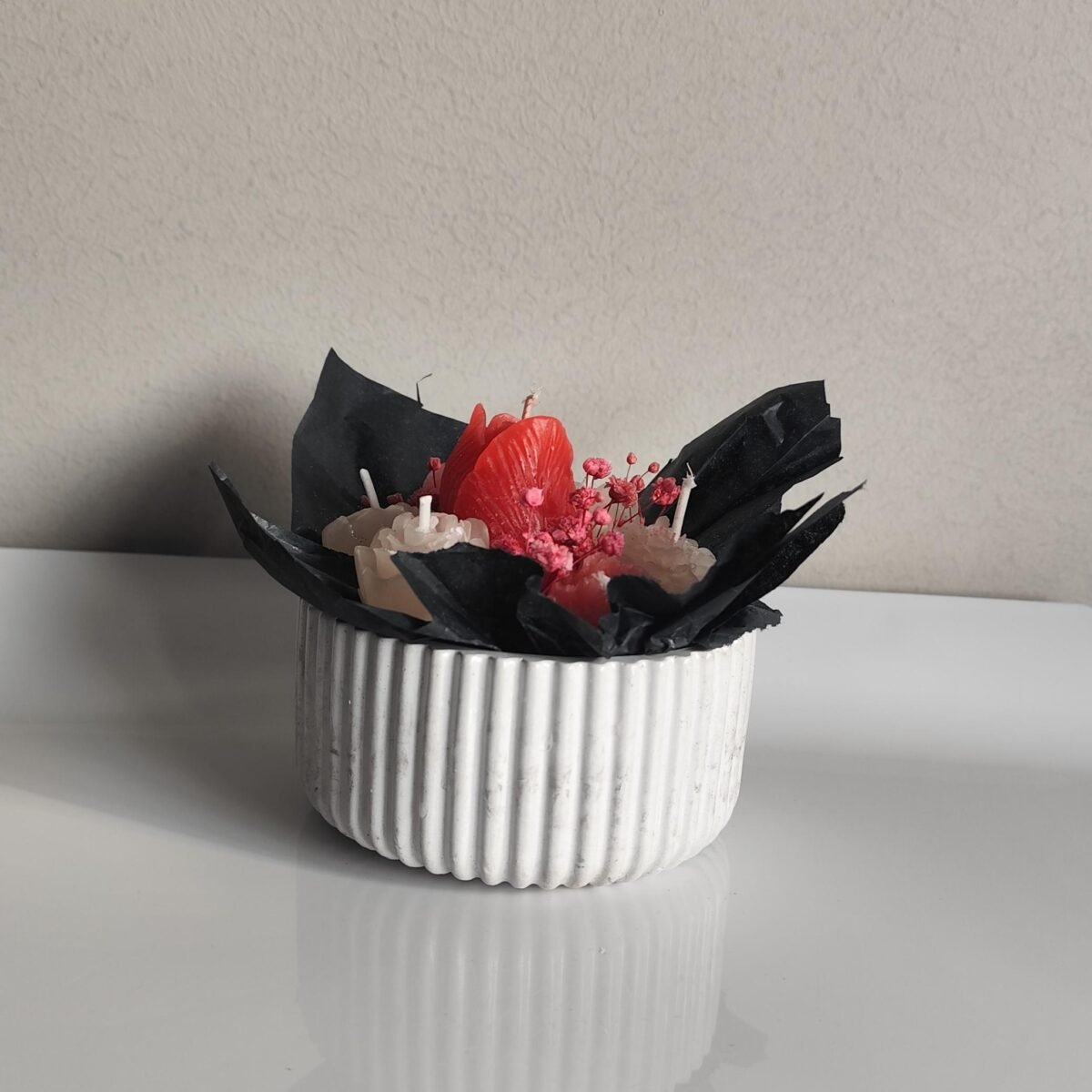 Christmas ανθοδέσμη με κεριά - Image 2