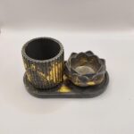 Διακοσμητική σύνθεση σε μαύρο με φύλλα χρυσού - Image 2