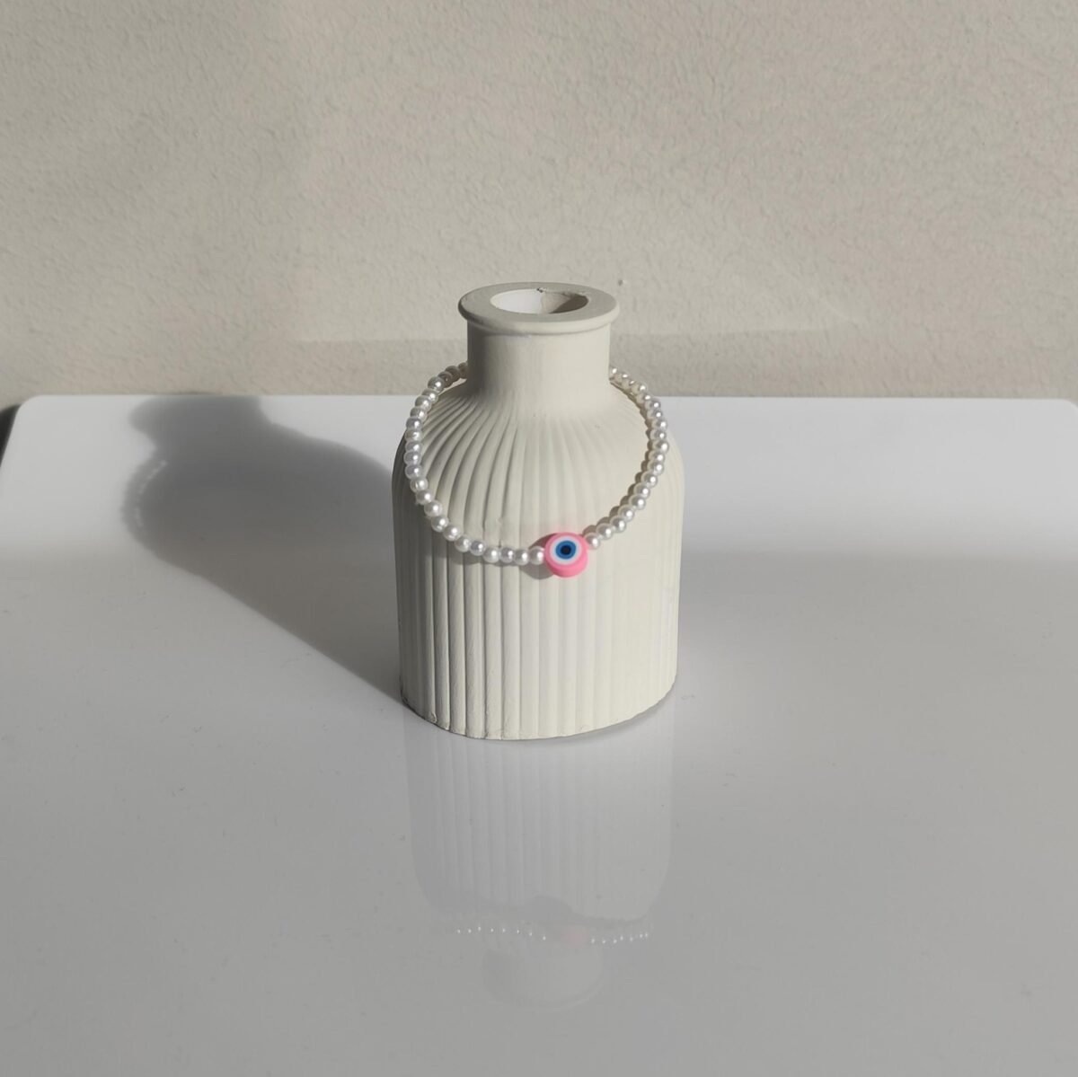 Βραχιόλι με ακρυλικό μαργαριταράκι και ματάκια από πολυμερικό πηλό - Image 2