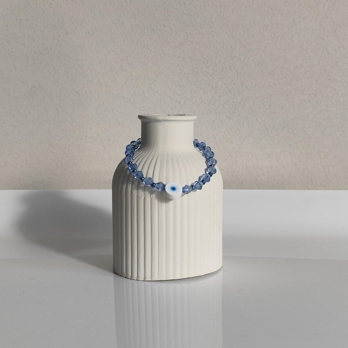 Βραχιόλι με ακρυλικό διαμαντάκι και ματάκι από πολυμερικό πηλό - Image 2