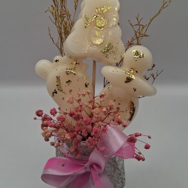 Σύνθεση κεριών σε γύψινη βάση με άρωμα βανίλια