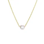 Κολιέ ατσάλινο με πέρλα