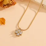 Κολιέ επιχρυσωμένο ατσάλι σταυρός - Image 2