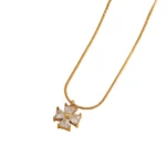 Κολιέ επιχρυσωμένο ατσάλι σταυρός