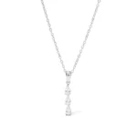 Κολιέ ατσάλι με τρία zircon