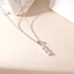 Κολιέ ατσάλι με τρία zircon - Image 2