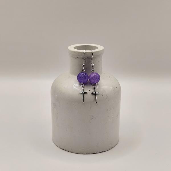 IMG_20260205_235636 Χειροποίητα σκουλαρίκια με γυάλινες πέτρες - Image 1