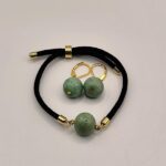 Χειροποίητο set από βραχιόλι & σκουλαρίκια με γυάλινες πέτρες