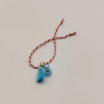 Μαρτάκι με ματακι και χάντρα απο ακρυλικό υλικό