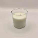 Γυάλινο δοχείο με κερακι σογιας με αρωμα εσπεριδοειδή