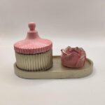 Διακοσμητική σύνθεση γύψου σε χρυσό & ροζ - Image 2