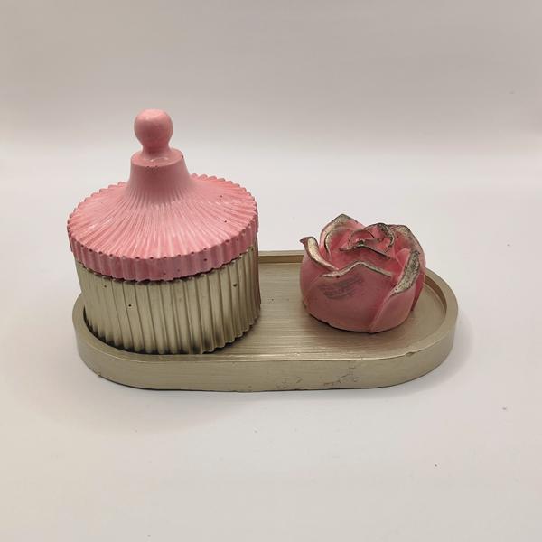 IMG_20260206_002134 Διακοσμητική σύνθεση γύψου σε χρυσό & ροζ - Image 1