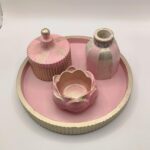 Διακοσμητική σύνθεση γύψου σε χρυσό & ροζ - Image 2