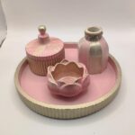 Διακοσμητική σύνθεση γύψου σε χρυσό & ροζ