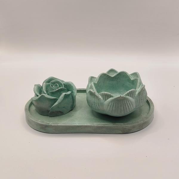 IMG_20260206_002602 Διακοσμητική σύνθεση γύψου σε χρωμα πρασινο - Image 1