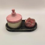 Διακοσμητική σύνθεση γύψου σε χρυσό & ροζ - Image 2