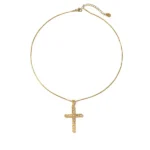 Κολιέ επιχρυσωμένο ατσάλι με σταυρό και zircon