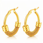 Σκουλαρίκια, επιχρυσωμένο ατσάλι 18 καρατίων