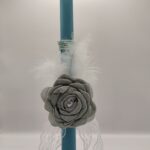 Λαμπάδα μπλε λουλούδι