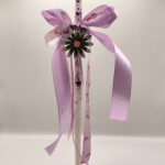 Λαμπάδα με φύλλα χρυσού φούξια μαργαρίτα